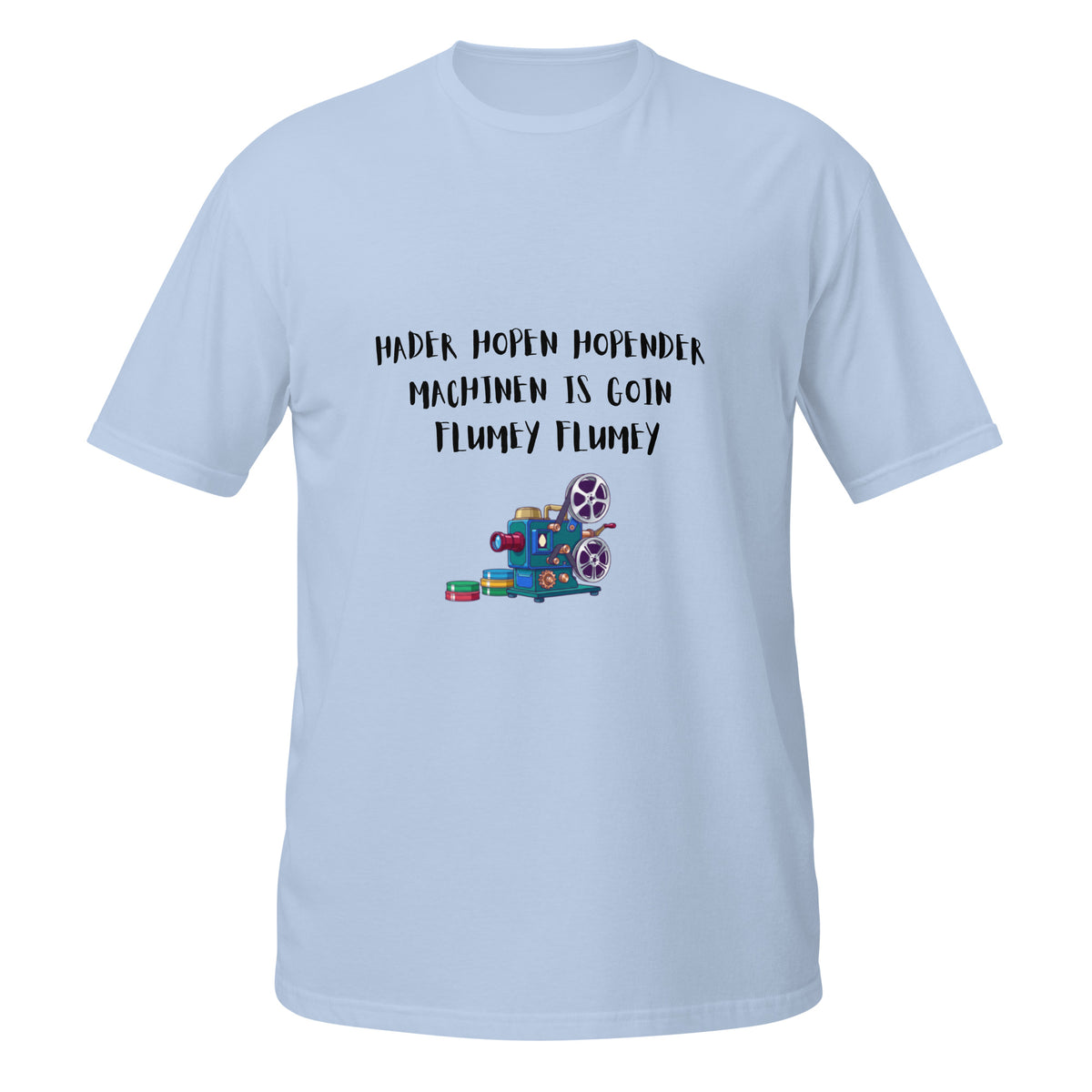 Projectionist Booth retro Muppet Vision tribute t-shirt in Light Blue, front view