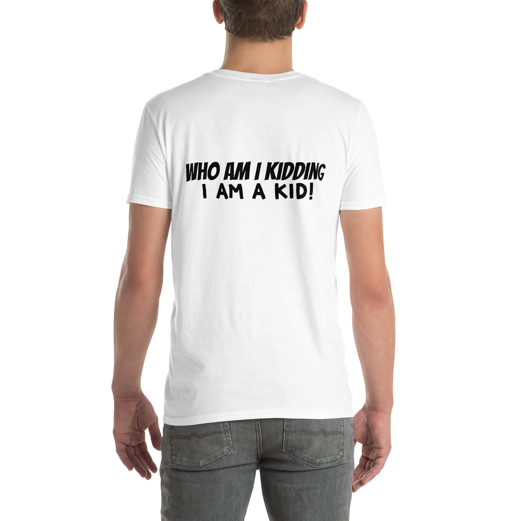 Disney NOT Just for Kids t-shirt in White, back view reading “Who am I kidding, I AM a kid!”